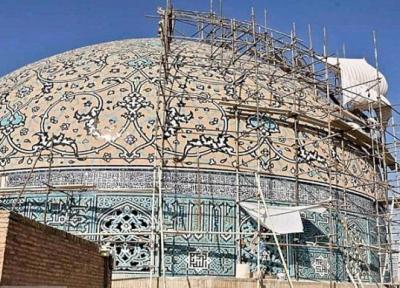 ادامه عملیات بازسازی گنبد مسجد شیخ لطف الله اصفهان با هماهنگی تمامی صاحب نظران
