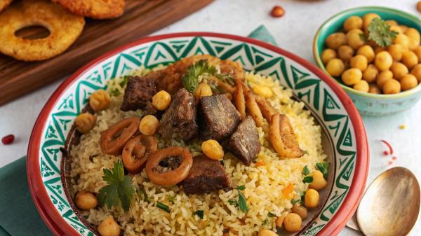 طرز تهیه پلو عربی با نخود و گوشت، ساده و خیلی خوشمزه طرز تهیه پلو عربی با نخود و گوشت، ساده و خیلی خوشمزه